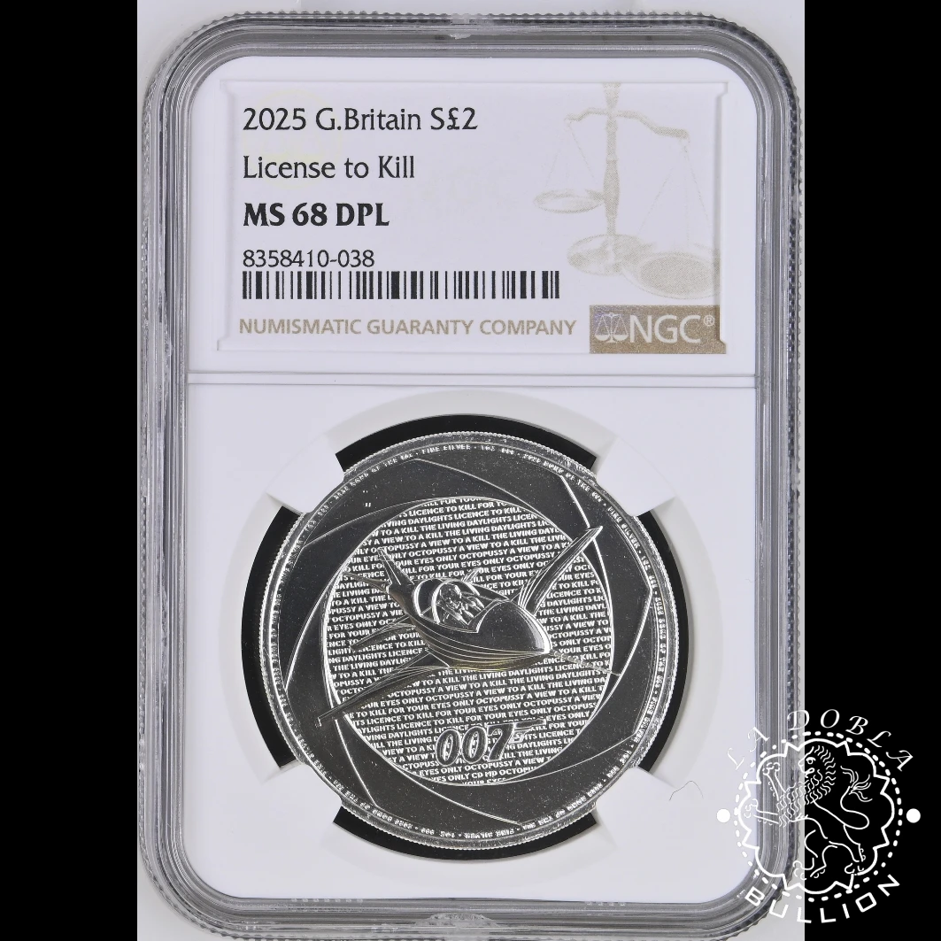 Moneda de Plata Bond of the 80's 1 Oz BU - Reino Unido - 2025 - TOP POP - NGC MS68 DPL