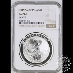 Moneda de Plata Koala 1 oz BU - Australia - 2015 - NGC MS70