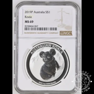 Moneda de Plata Koala 1 oz BU - Australia - 2019 - NGC MS69