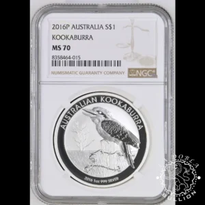 Moneda de Plata Kookaburra 1 oz BU - Australia - 2016 - NGC MS70