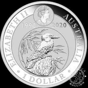 Moneda de Plata Kookaburra 1 oz BU - Australia - 2020 - NGC MS - Anverso
