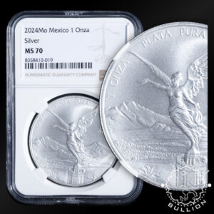 Moneda de Plata Libertad 1 oz BU – México – 2024 – NGC MS