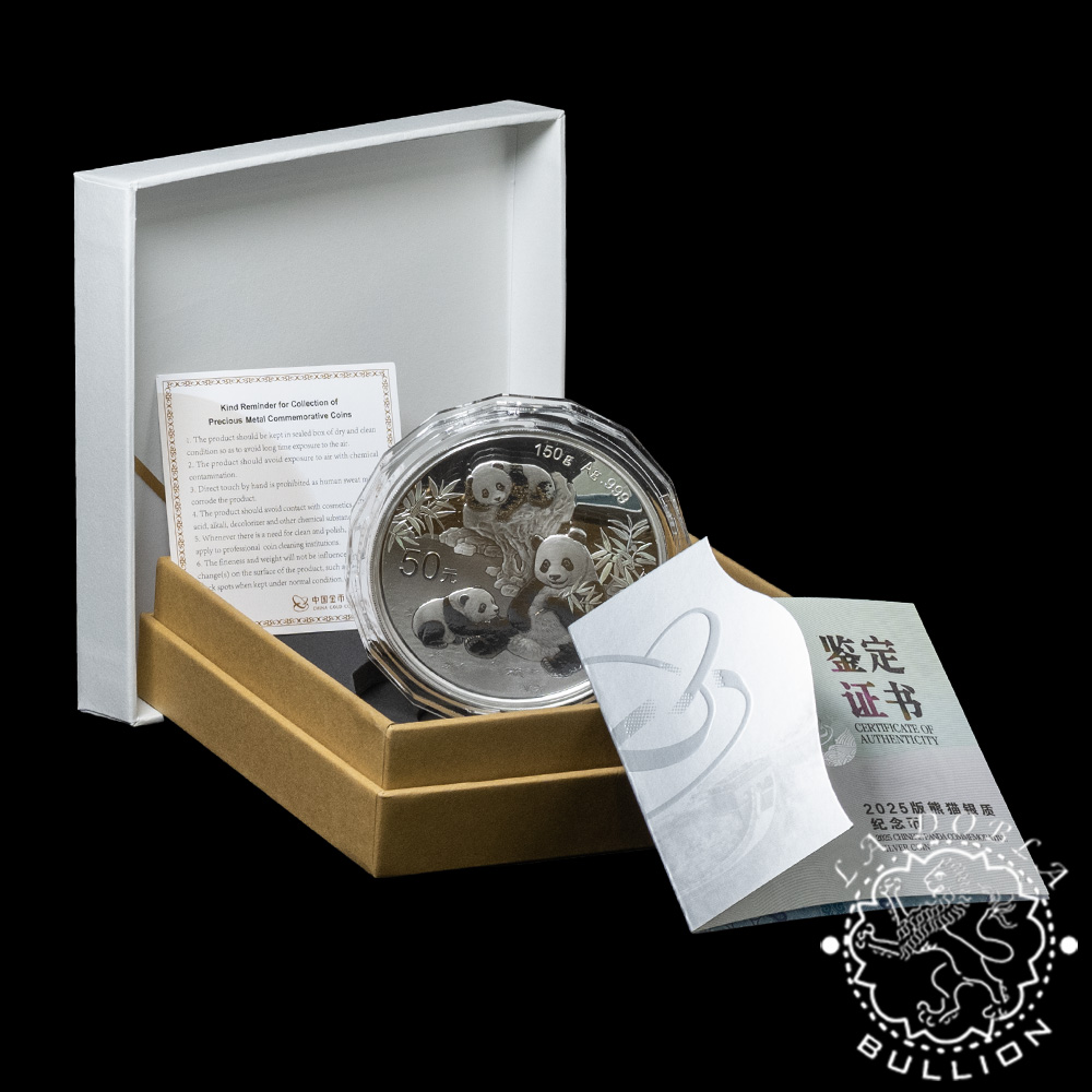 Moneda de Plata Panda 150 g Proof - China - 2025 - Estuche