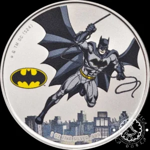 Moneda de Plata DC Comics Batman 1 oz BU Color - Samoa - 2024 - Reverso