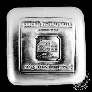 Lingote de Plata 100g Troquelada - GEIGER - Reverso