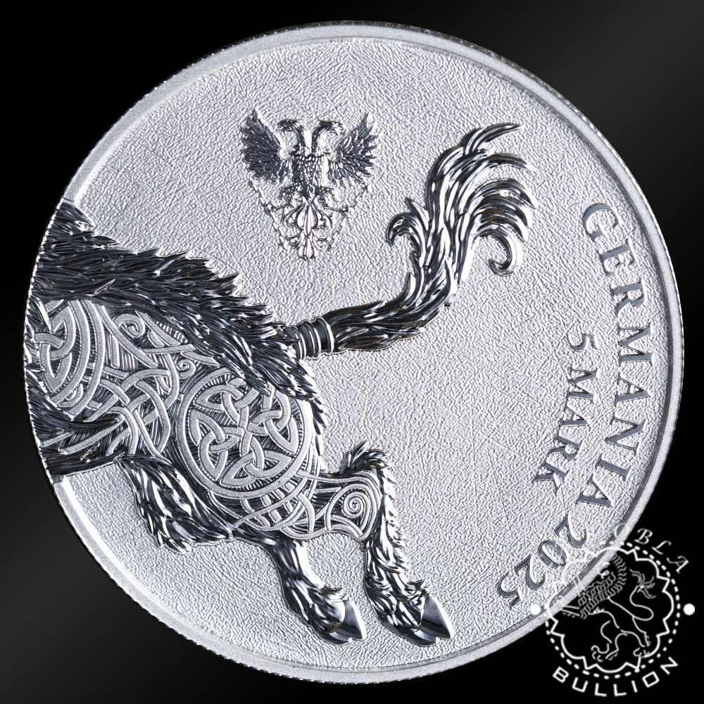 Moneda de Plata Germania Beasts Gullinbursti 1 oz BU – Germania – 2025 - Reverso