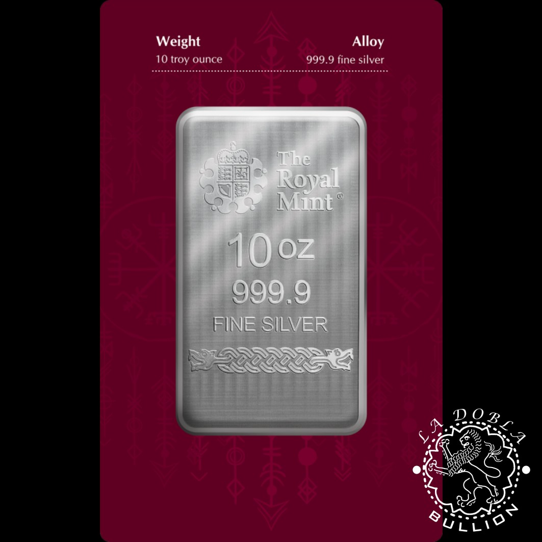 Lingote de Plata Norse Gods Thor 10 oz - Royal Mint & Germania Mint - Anverso