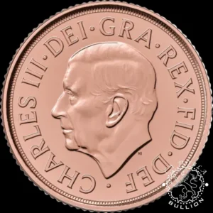 Moneda-de-Oro-Medio Soberano-Memorial-Isabel-II-Carlos-III-Reino-Unido-2022-Anverso