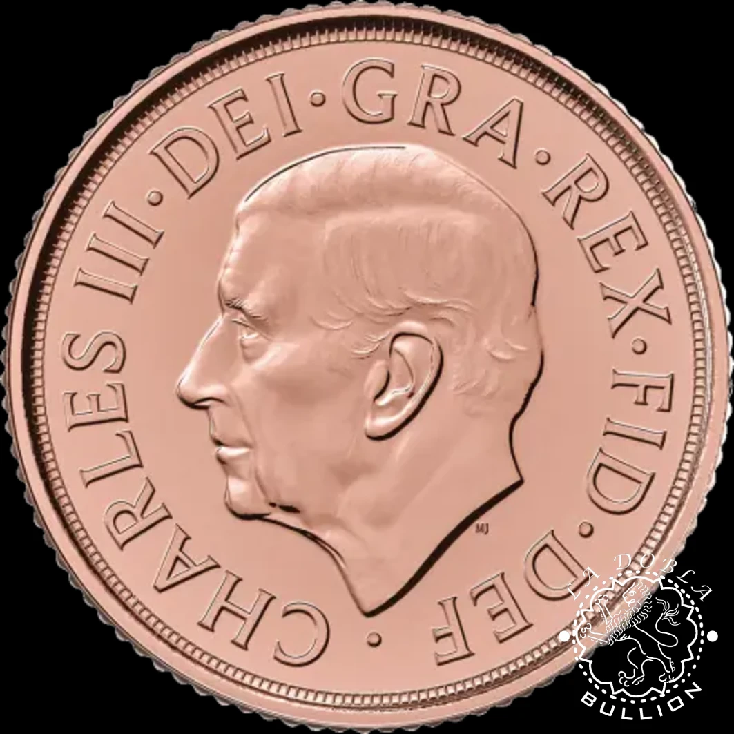 Moneda-de-Oro-Medio Soberano-Memorial-Isabel-II-Carlos-III-Reino-Unido-2022-Anverso