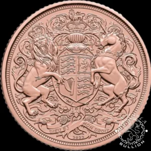 Moneda-de-Oro-Medio Soberano-Memorial-Isabel-II-Carlos-III-Reino-Unido-2022-Reverso