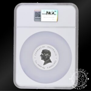 Moneda de Plata Serie Lunar III Serpiente 2oz BU - Australia - 2025 - NGC MS70 - Anverso