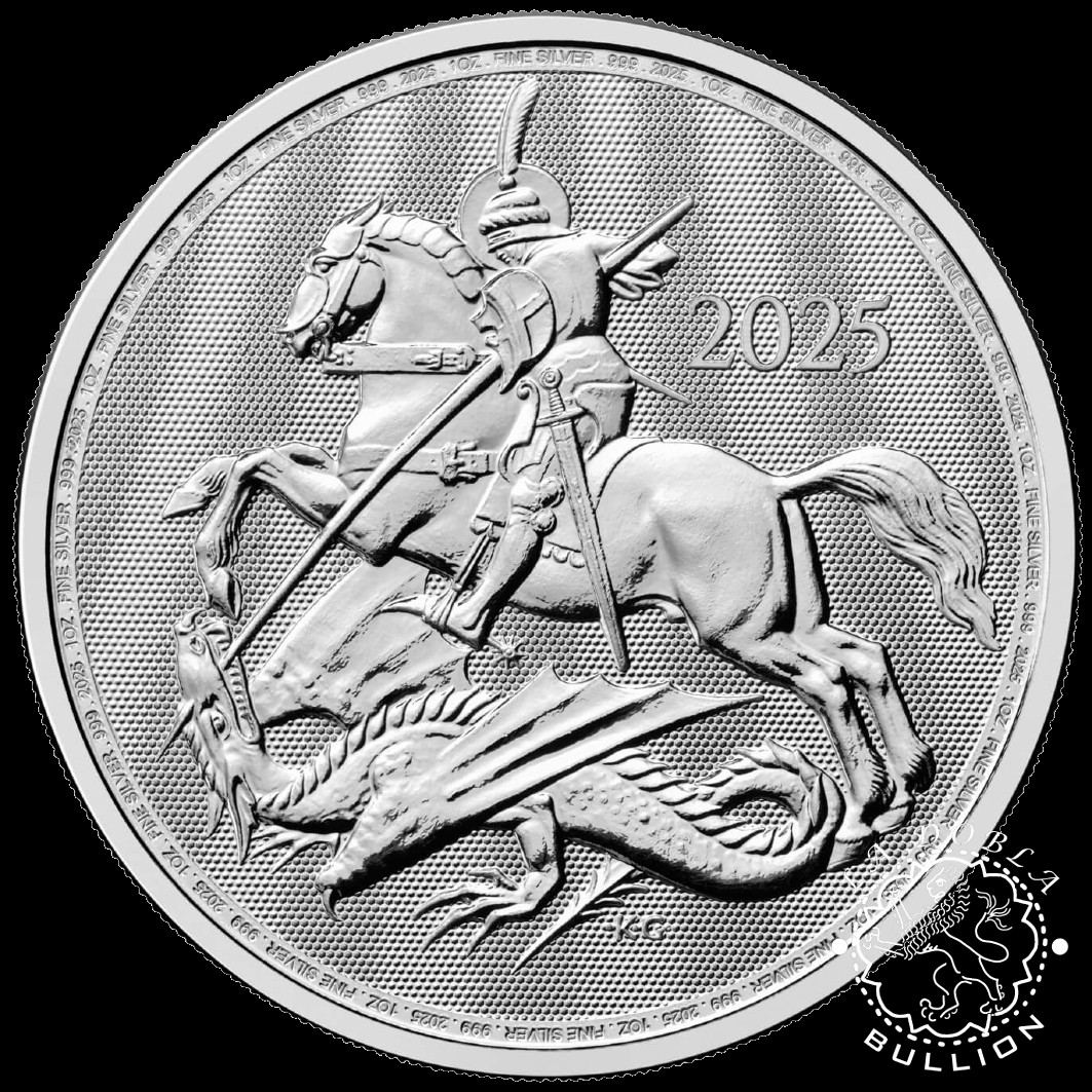 Moneda de Plata St. George & The Dragon 1 oz BU - Reino Unido - 2025 - Reverso