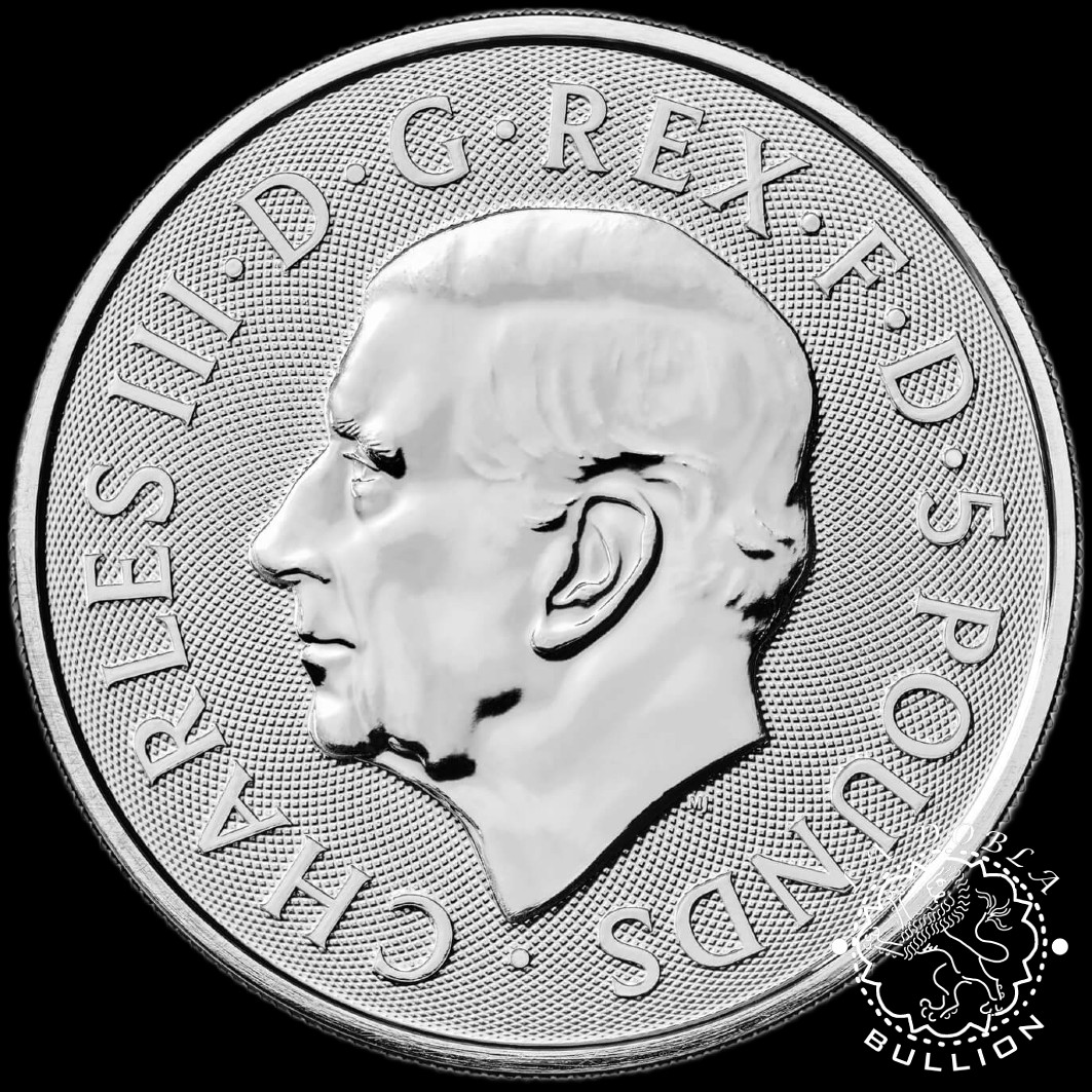 Moneda de Plata Tudor Beasts Greyhound of Richmond 2 oz BU - Reino Unido - 2025 - Anverso