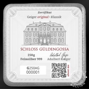 Lingote de Plata Fundida 250 g - GEIGER - Anverso