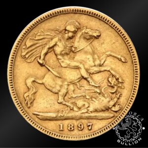 Moneda de Oro Medio Soberano - Victoria - Reino Unido - 1838-1901 - Reverso