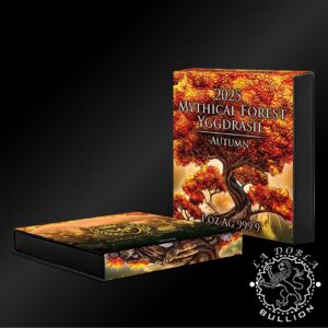 Moneda de Plata Mythical Forest Yggdrasil Autumn - 1 oz BU - 2025 - Estuche