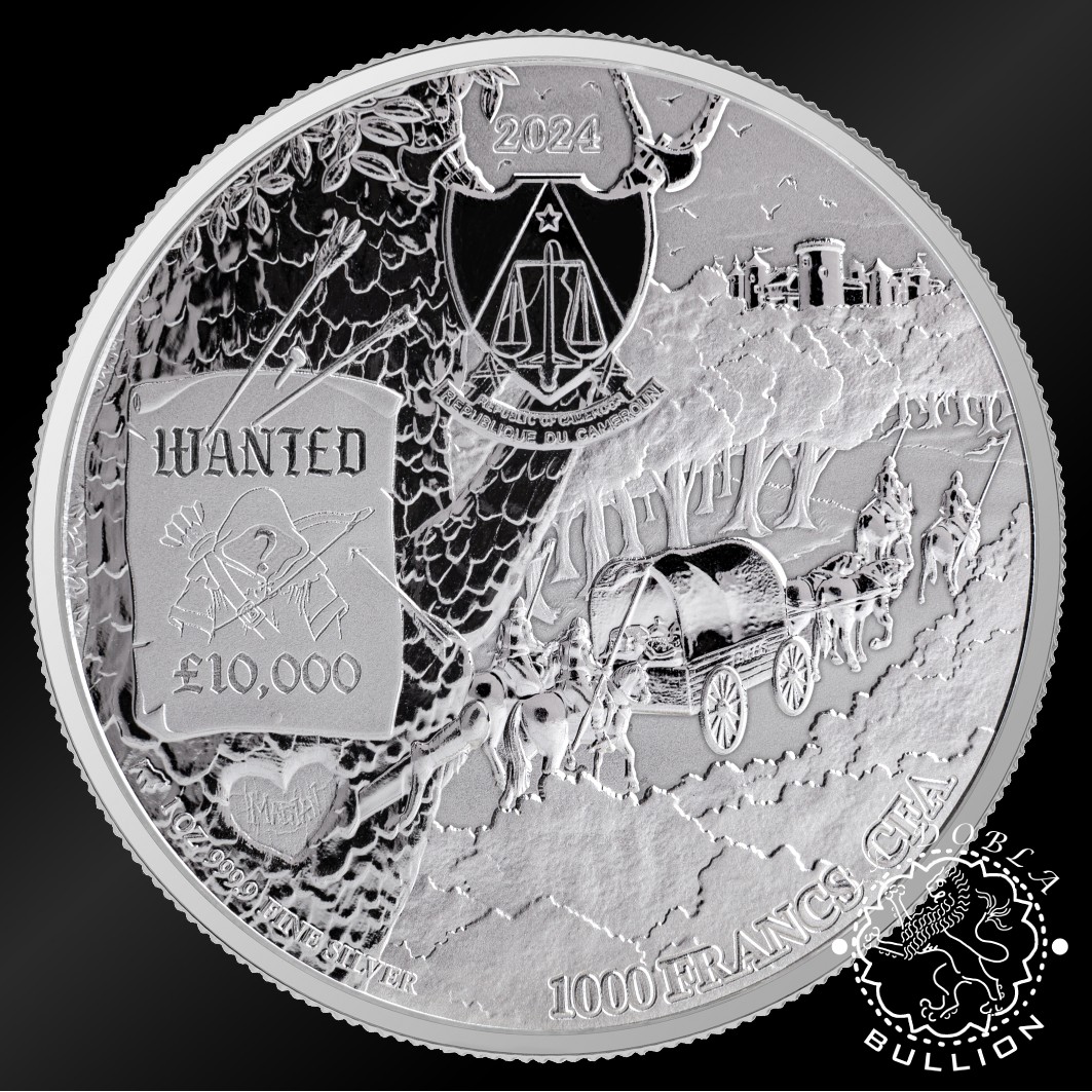 Moneda de Plata Sherwood Robin of the Hood 1 oz BU - Camerún - 2024 - Anverso