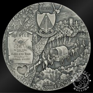 Moneda de Plata Sherwood Robin of the Hood 2 oz UHR - Camerún - 2024 - Anverso