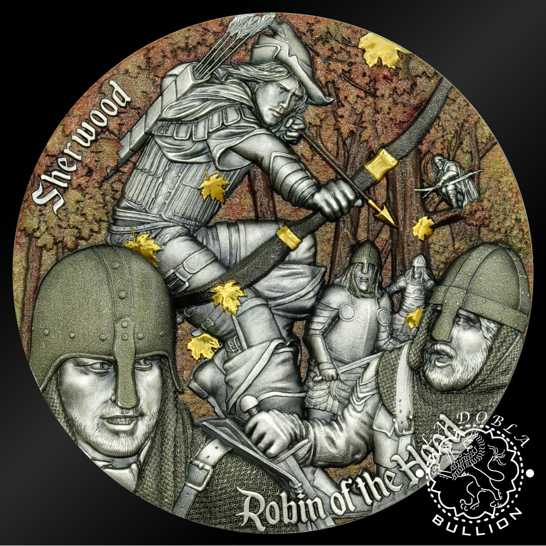 Moneda de Plata Sherwood Robin of the Hood 2 oz UHR - Camerún - 2024 - Reverso