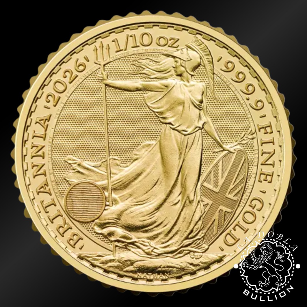 Moneda de Oro Britannia 1 10 oz - Reino Unido - 2026 - Reverso