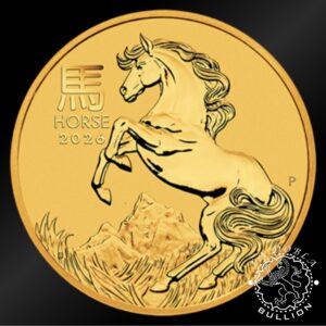 Moneda de Oro Serie Lunar III Caballo 1 20 oz BU - Australia - 2026 - Reverso