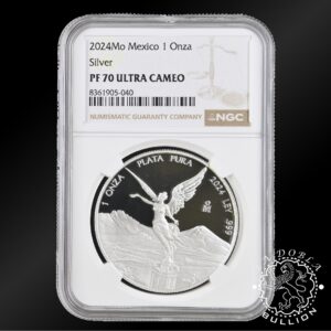 Moneda de Plata Libertad 1 oz Proof - México - 2024 - Encapsulada por NGC - Reverso