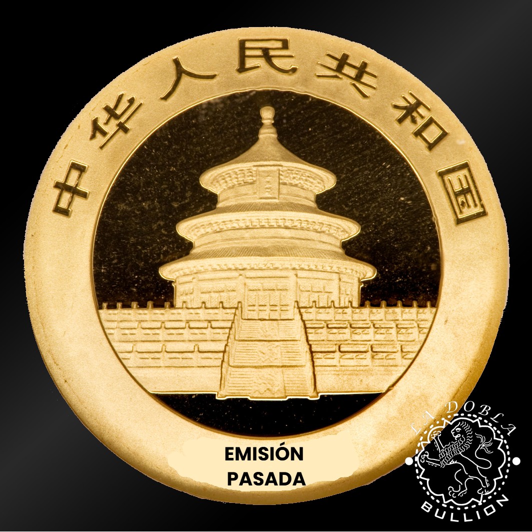Moneda de Oro Panda 1 4 oz BU - China - EMISIÓN PASADA - Anverso