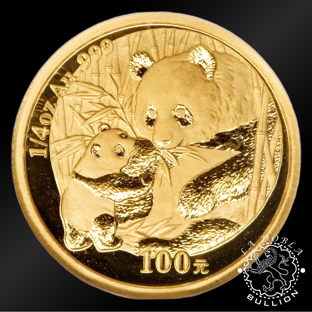 Moneda de Oro Panda 1 4 oz BU - China - EMISIÓN PASADA - Reverso