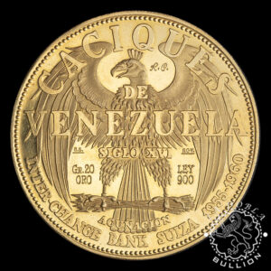 Moneda de Oro Caciques de Venezuela - 20 gramos - 1961 - Anverso