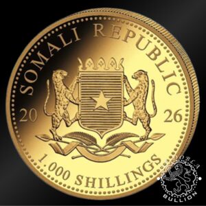 Moneda de Oro Elefante 1 oz BU - Somalia - 2026 - Anverso