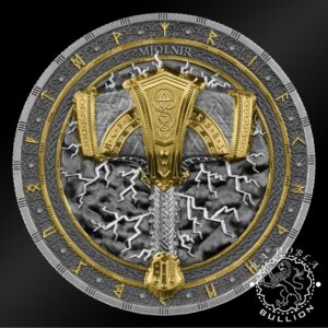 Moneda de Plata Artefacts Mjölnir Martillo de Thor 2 oz Proof UHR – Germania – 2025 - Reverso