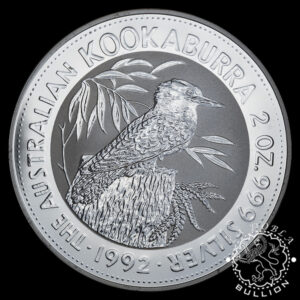 Moneda de Plata Kookaburra 2 oz BU - Australia - 1992 - Reverso