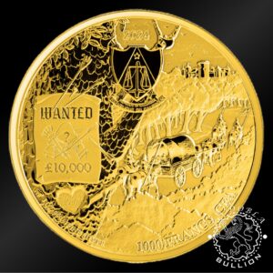 Moneda de Plata Sherwood Robin of the Hood 1 oz BU Full Gilding – Camerún – 2024 - Anverso