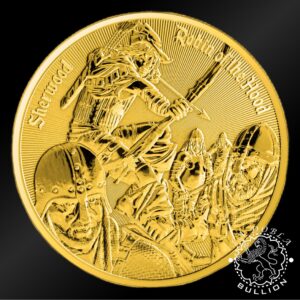 Moneda de Plata Sherwood Robin of the Hood 1 oz BU Full Gilding – Camerún – 2024 - Reverso