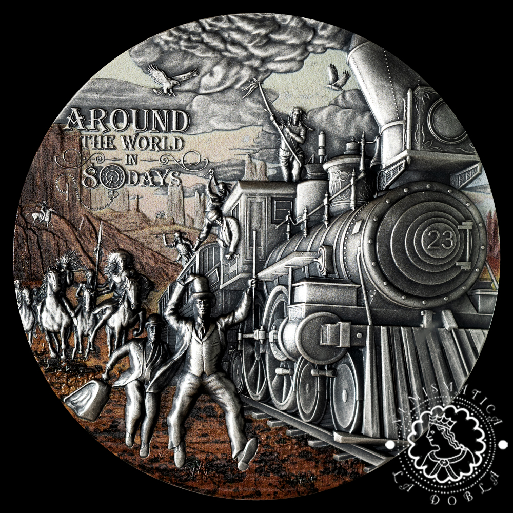 Moneda de Plata Around the World in 80 Days 3 oz PF HR - Niue - 2023