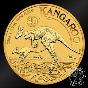 Moneda de Oro Canguro 1 10 oz BU - Australia - 2026 - Reverso