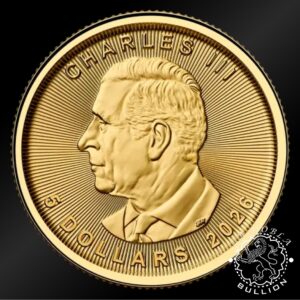 Moneda de Oro Maple Leaf 1 10 oz BU – Canadá – 2026 - Anverso