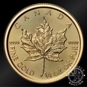 Moneda de Oro Maple Leaf 1 4 oz BU – Canadá – 2026 - Reverso