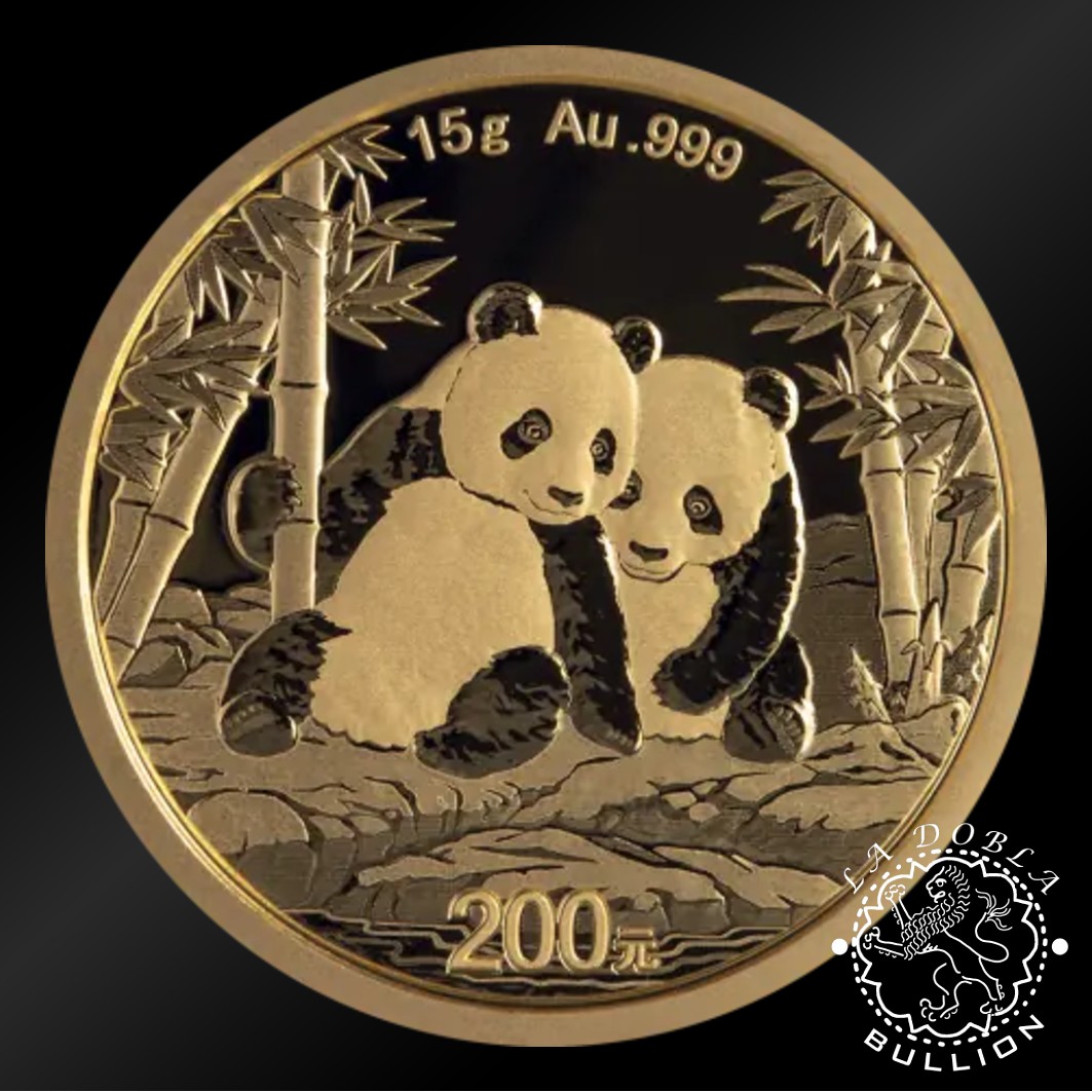 Moneda de Oro Panda 15 g - China - 2026 - Reverso