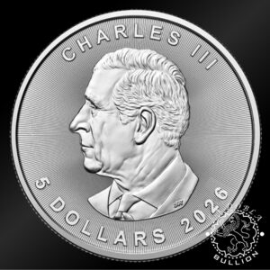 Moneda de Plata Maple Leaf 1 oz BU - Canadá - 2026 - Anverso
