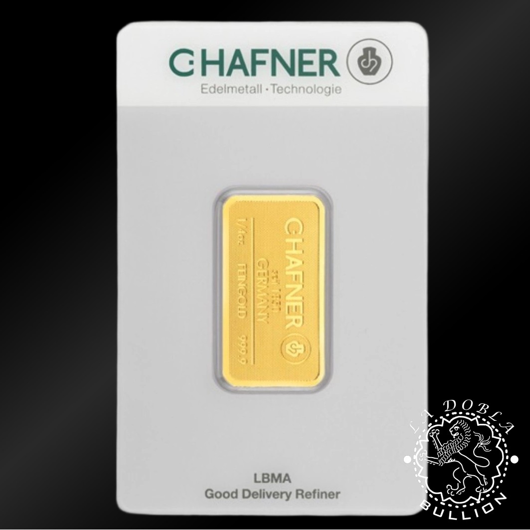 Lingote de Oro 1 4 oz - C.Hafner -Reverso
