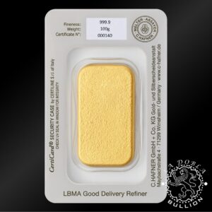 Lingote de Oro Fundido 100 g - C.Hafner - Anverso