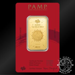 Lingote de Oro Lunar Legends Caballo 1 oz - PAMP - Blister Anverso