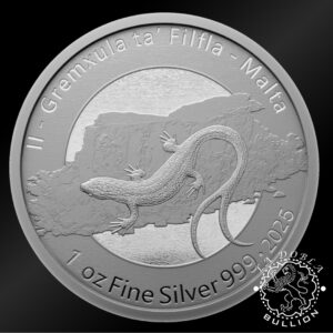 Moneda de Plata Lagarto Il-Gremxula ta' Filfla 1 oz BU - Malta - 2025 - Reverso