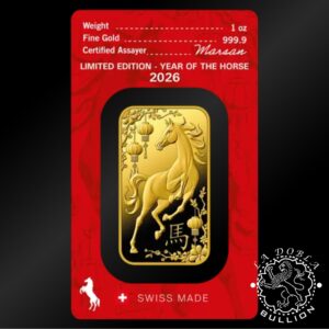 Lingote de Oro Caballo 1 oz - ARGOR-HERAEUS - Reverso