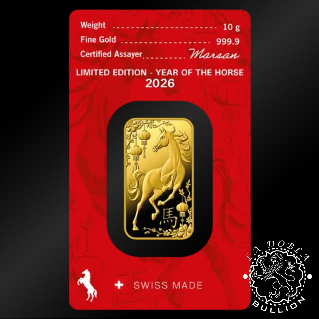 Lingote de Oro Caballo 10 g - ARGOR-HERAEUS - Reverso