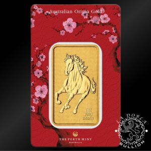 Lingote de Oro Lunar III Caballo 1oz BU - Australia - 2026 - Blister Reverso