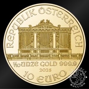 Moneda de Oro Filarmónica 1 10 oz BU - Austria - 2026 - Reverso