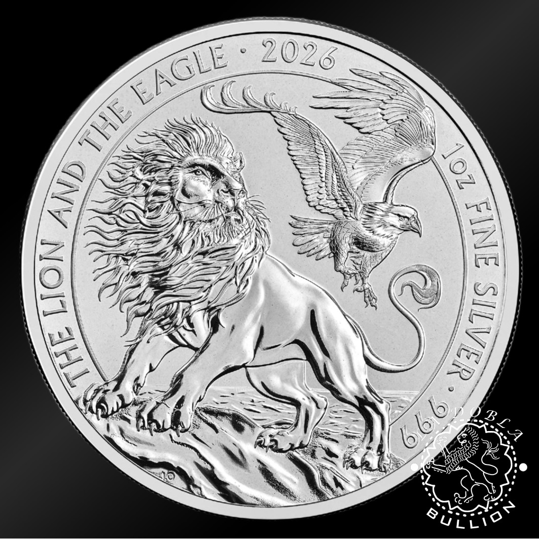 Moneda de Plata The Lion & The Eagle 1 Oz BU - Reino Unido - 2026 - Reverso
