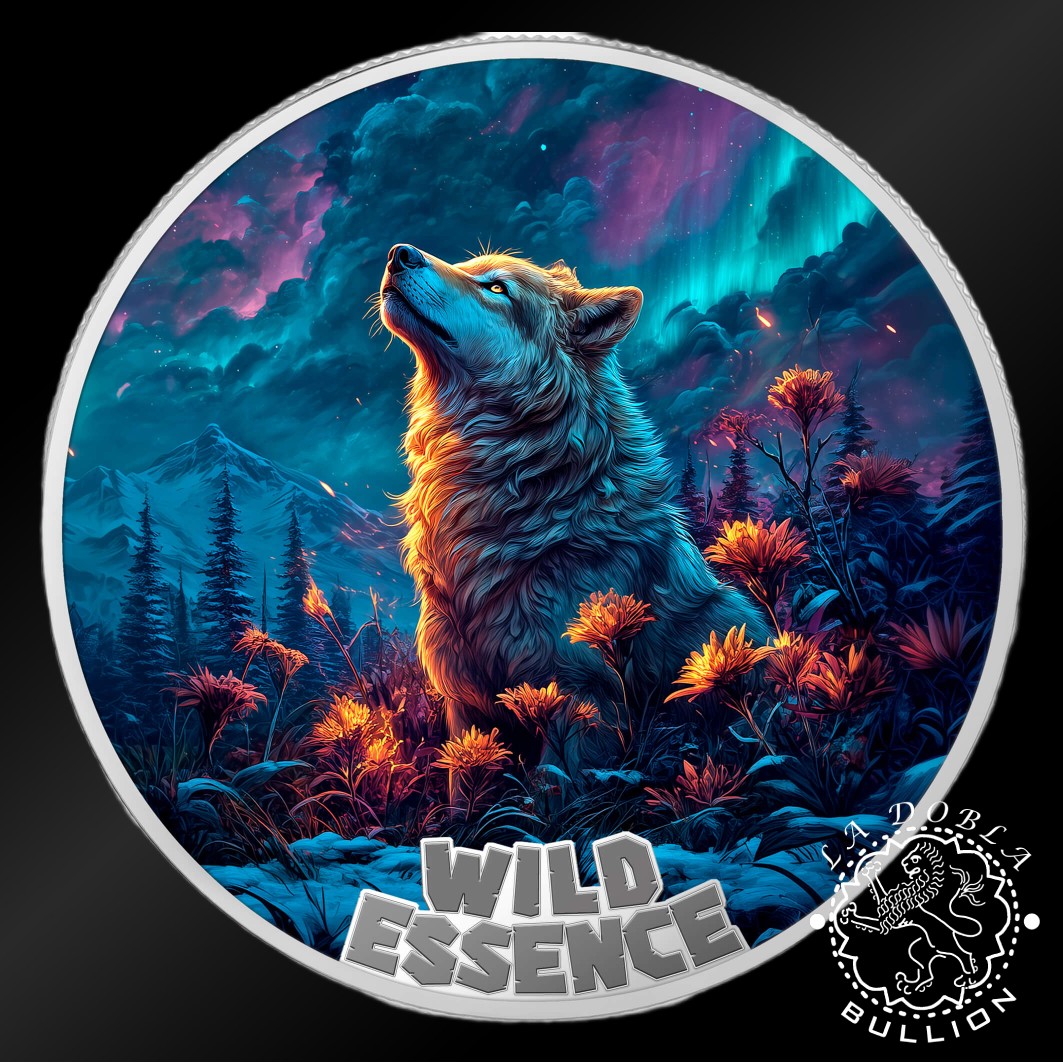 Moneda de Plata Wild Essence Lobo 1 oz BU - Liberia - 2026 - Reverso